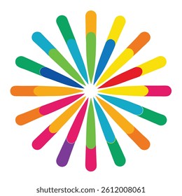 Radiating Abstract Shapes With Rounded Color Forms