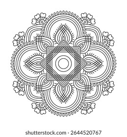 Radiating Bloom of Natures Precision coloring book page