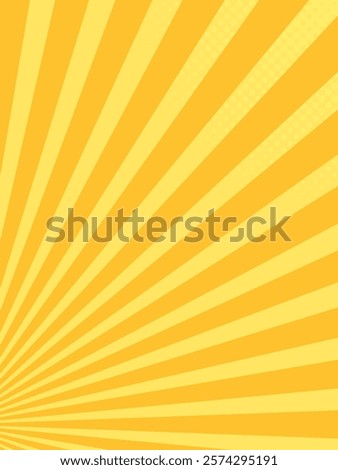 Radiating from the bottom left corner, a vibrant yellow sunburst background creates an energetic and dynamic atmosphere, perfect for adding a touch of brightness and warmth