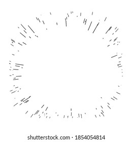 Radiating from the center of thin beams, lines. Dynamic style. Abstract explosion, speed motion lines from the middle, radiating sharp