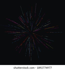 Radiating from the center of thin beams, lines. Dynamic style. Abstract explosion, speed motion lines from the middle, radiating sharp