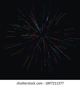 Radiando desde el centro de las vigas finas, líneas. Estilo dinámico. Explosión abstracta, líneas de movimiento de velocidad desde el medio, radiando fuerte