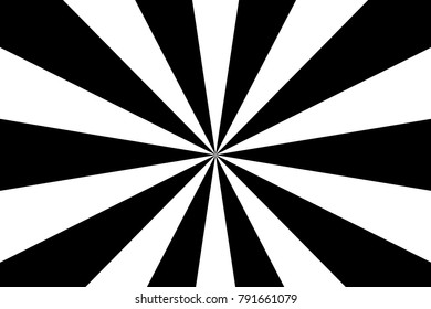 Radiating from the center of thin beams, lines. Vector illustration. Design element for logo, signs. Dynamic style. Abstract explosion, speed motion lines from the middle, radiating sharp Black, white