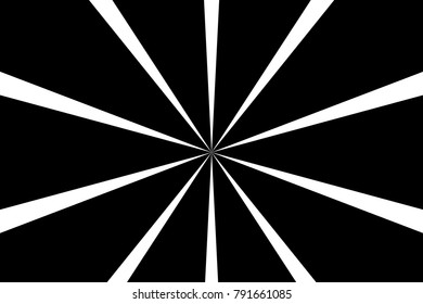 Radiating from the center of thin beams, lines. Vector illustration. Design element for logo, signs. Dynamic style. Abstract explosion, speed motion lines from the middle, radiating sharp Black, white