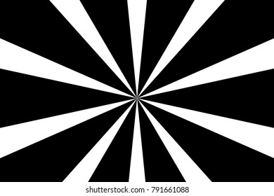 Radiating from the center of thin beams, lines. Vector illustration. Design element for logo, signs. Dynamic style. Abstract explosion, speed motion lines from the middle, radiating sharp Black, white