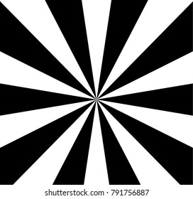 Radiating from the center of thin beams, lines. Vector illustration. Design element for logo, signs. Dynamic style. Abstract explosion, speed motion lines from the middle, radiating sharp Black, white