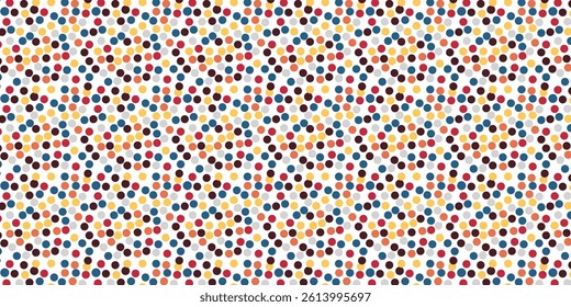 Radiating circle Confetti,  Multi-color Organic Dot Pattern with Swirling Symmetry, Seamless Repeat