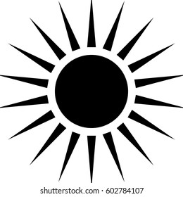 Radiating circular lines abstract monochrome symbol on white. (Can be used as a symbol or background)