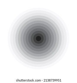 Radiating concentric circles abstract graphic background. Design element from monochrome circles. Vector illustration