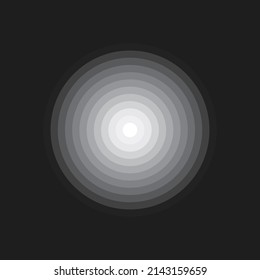Radiating concentric circles abstract graphic background. Design element from monochrome circles. Vector illustration