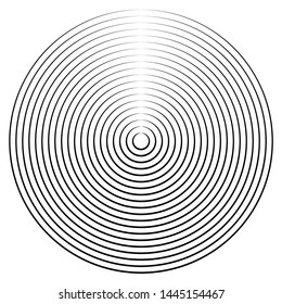 Radiating, concentric circles abstract monochrome vector graphic. Vector illustration for design your website and print
