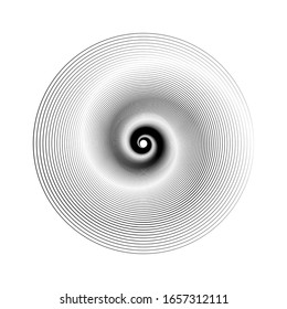 Radiating, concentric circles abstract monochrome vector graphic. Vector illustration for design your website and print