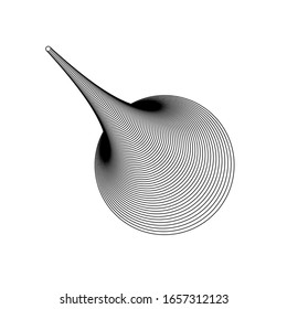 Radiating, concentric circles abstract monochrome vector graphic. Vector illustration for design your website and print