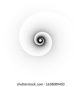 Radiating, concentric circles abstract monochrome vector graphic. Vector illustration for design your website and print