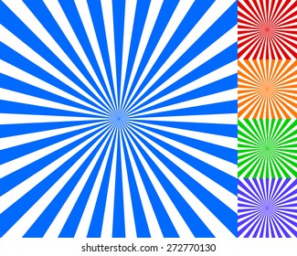 Radiating, converging lines, rays background. Known as star burst, sunburst background. Vector illustration.