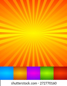 Radiating, converging lines, rays background. Known as star burst, sunburst background. Vector illustration.