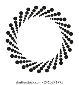 radiating dotted circle. Vector illustration. EPS 10.