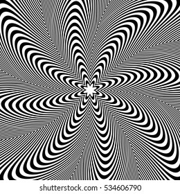 Radiating lines abstract element. Rotation pattern, circular background. Radial rotating shape.