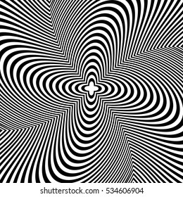 Radiating lines abstract element. Rotation pattern, circular background. Radial rotating shape.