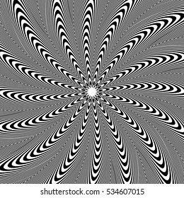 Radiating lines abstract element. Rotation pattern, circular background. Radial rotating shape.