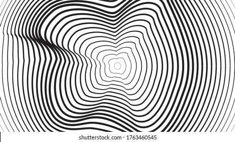 Radiating Lines in Circle Form .  Vector Illustration .Technology round Logo . Design element . Abstract Geometric ,Striped background