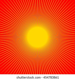 Radiating lines starburst pattern. Radial rays, beams. Abstract circular background with converging lines at center. Vector illustration.