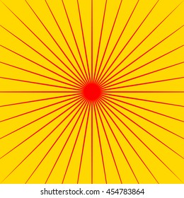 Radiating lines starburst pattern. Radial rays, beams. Abstract circular background with converging lines at center. Vector illustration.