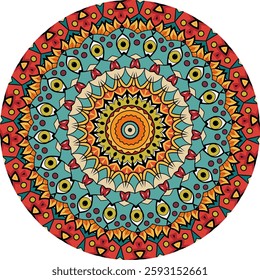 Radiating Mandala Art with Harmonious Layers and Symmetrical Balance