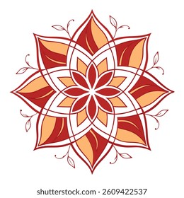 a radiating mandala rose design with alternating.