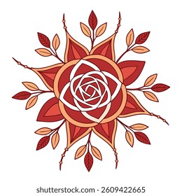 a radiating mandala rose design with alternating.