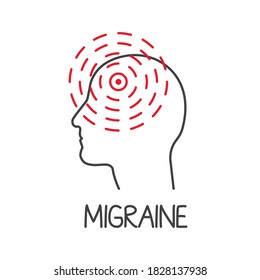 concepto de dolor por migraña radiante - ilustración vectorial