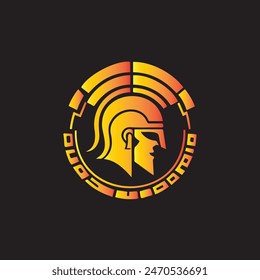 The Radiating Orange Spartan Head Silhouetted Against a Bold Black Background, Symbolizing Strength and Adventure