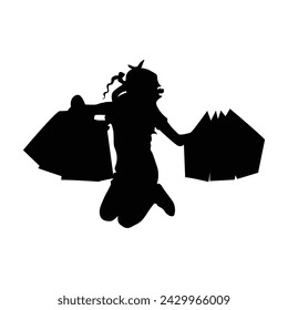 Radiating poise and sophistication, this shopping girl silhouette vector embodies the spirit of contemporary elegance.