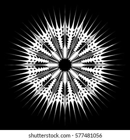Radiating / radial circular geometric element. Vector illustration