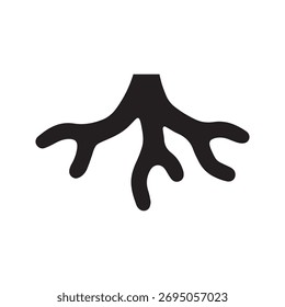 Radiating root lines symbolizing powerful growth and earth strength