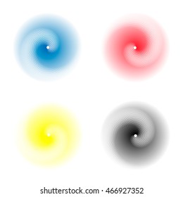 Radiating spirally element. Blurred background set.