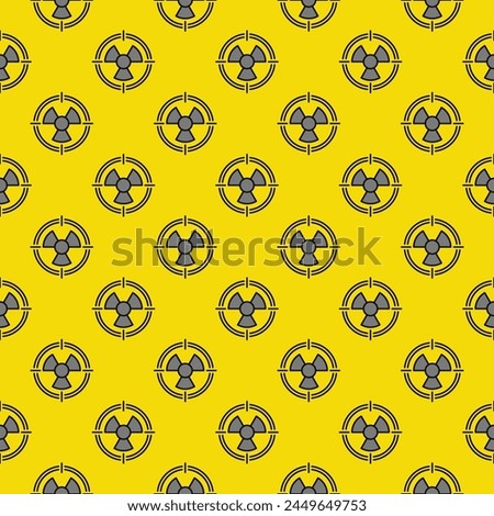 Radiation Aim Goal vector Radioactive Hazard concept colored seamless pattern