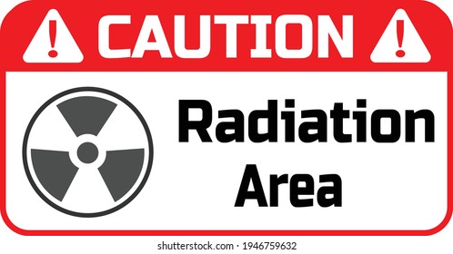 Radiation Area Caution  Sign Illustration Label for print