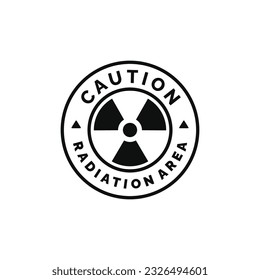 Radiation area caution warning symbol design vector