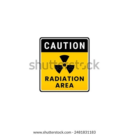 Radiation area sign or caution radiation area symbol vector isolated. Best radiation area sign for caution or warning area.