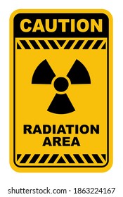 radiation area sign on white background