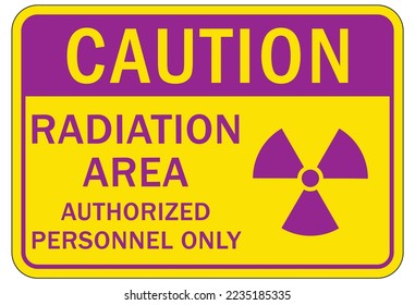 Radiation area warning sign and labels