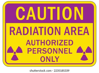 Radiation area warning sign and labels