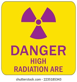 Radiation area warning sign and labels