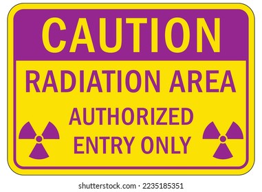 Radiation area warning sign and labels