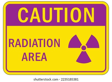 Radiation area warning sign and labels