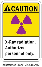Radiation area warning sign and labels