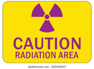 Radiation area warning sign and labels