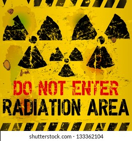 radiation area warning sign, vector illustration