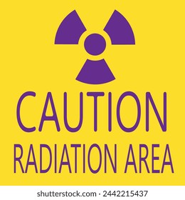 Radiation area warning sing, cauntion and danger sing x- ray  radiation vector icon